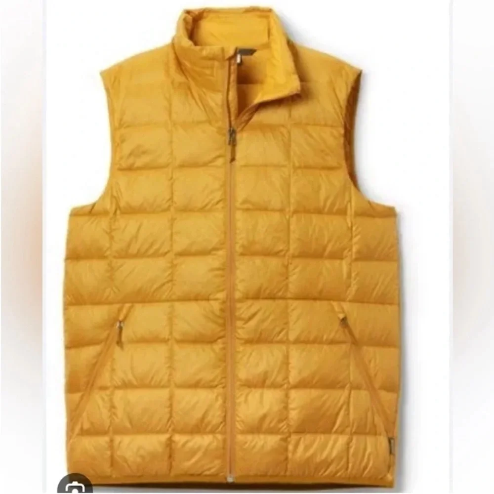REI Men’s XL 650 Down Puffer Vest 2.0 Desert Sun Yellow NWT Puff